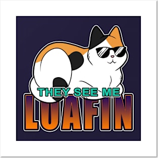 They See Me Loafin' - Calico Cat Posters and Art